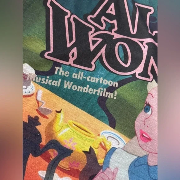 Disney parks Alice in Wonderland cold shoulder sequin embellished  T shirt - Picture 4 of 14